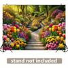 2D Colorful Spring Flower Garden Backdrop Photo Booth Background