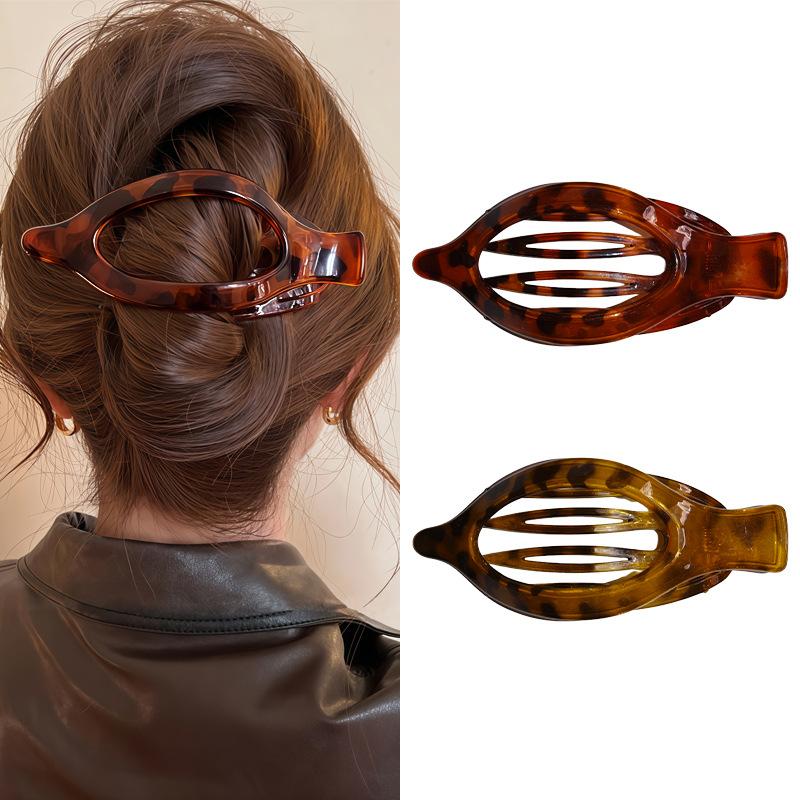 2pcs/3pcs New Large Hair Claw Clip Simple Bun Maker Duckbill Hair Clip for Ponytail Updo Leaf Shape Grab Hairclips for Women