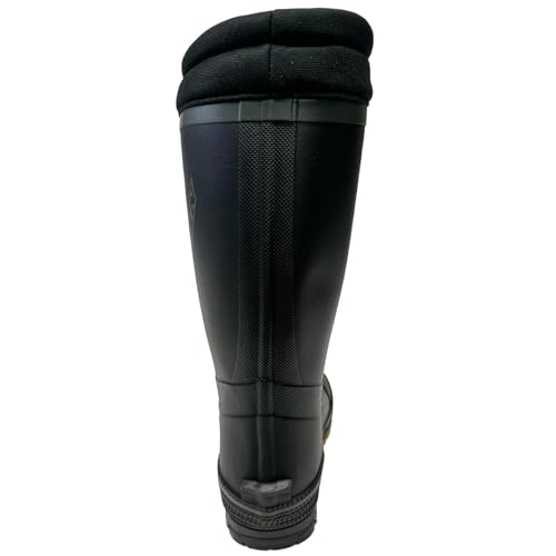 Dolman DL0903 Black, Cold Weather Fleece-Lined Urethane Rain Boots, Lightweight Rain Boots, Work Boots