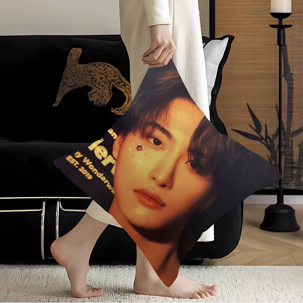 Popolare Boy Band A-ATEEZ Seonghwa KPOP Federe per Cuscini Cartoni Animati Divano Decorativo Casa Stampa Double-sided Peluche Corto