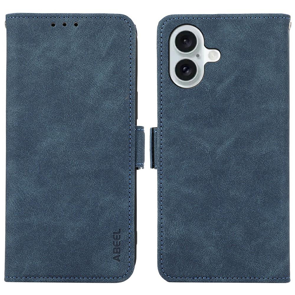 

ABEEL For iPhone 17 Case PU Leather Folio Stand View RFID Blocking Phone Cover Blue