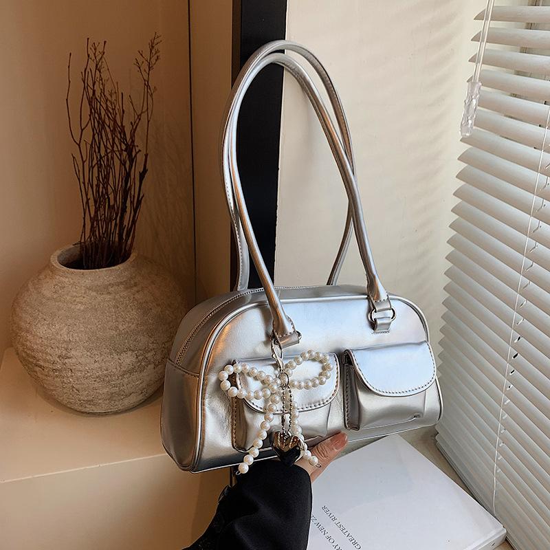 

Сумка для хранения большой вместимости, спортивная сумка для хранения для путешествий на открытом воздухе, красивая, простая и модная повседневная наплечная сумка, сумка-мессенджер. No pendant серебряный