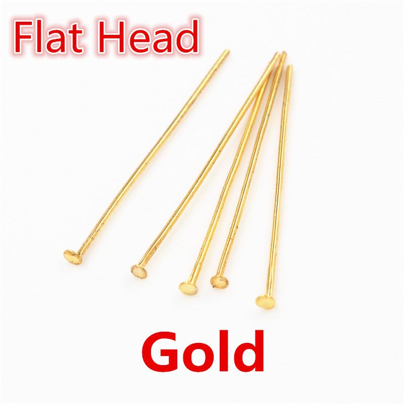 

200pcs/Lot 16 20 25 30 35 40 45 50mm Flat Head/Ball Head/Eye Head Pins Metal Headpins For Jewelry Findings Making DIY Supplies 16mm