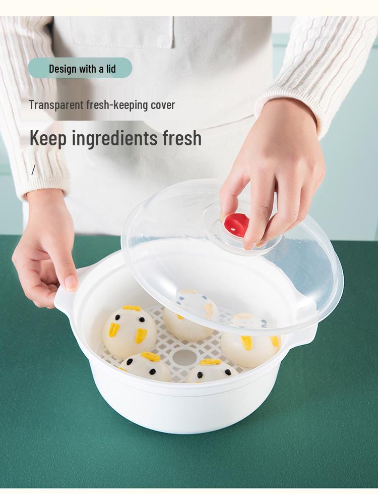 Plastic Soup Bowl with Lid - Microwaveable, Food-Grade, Fresh-Keeping Lunch Container