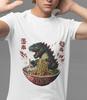 Retro Dinosaur Ramen Graphic Tee: Funny Monster Unisex T-Shirt