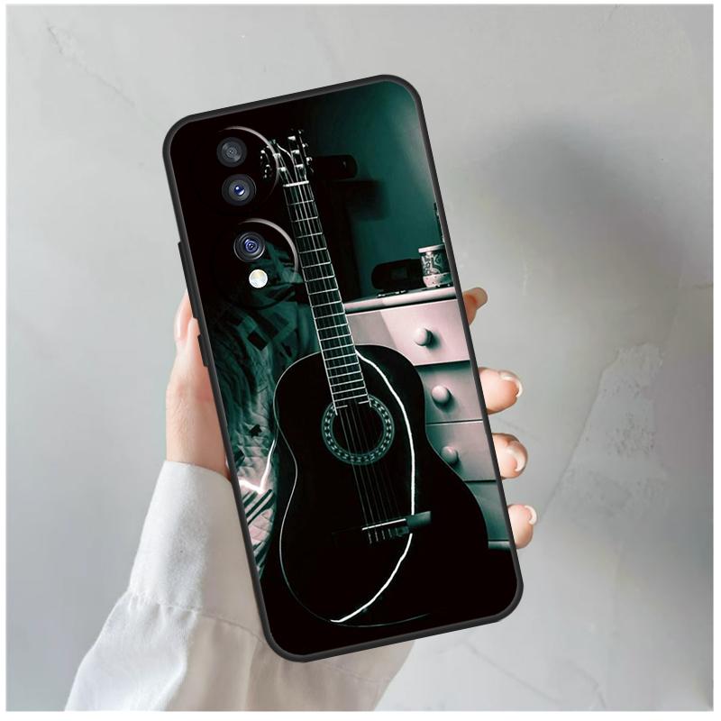 Vintage Music Guitars For Honor Magic 8 Pro 6 7 Lite Case For Honor Win RT 50 70 90 200 400 X8c X8b X9a X9b X9c X9d