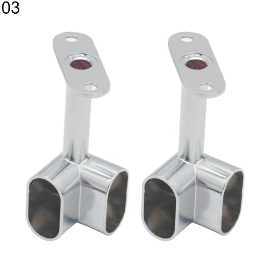 2Pcs Alloy Ceiling Mounted Bracket Corner Wardrobe Rod Clothes Rail Lever Holder