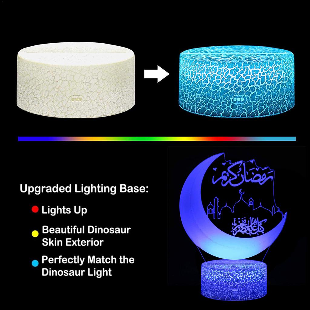 Cheap 3D Ramadan Lights Touch Remote LED Muslim Mubarak Table Night ...