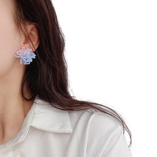 Handmade Beaded Earrings Boho Beaded Flower Earrings Floral Drop Earring Women's Summer Beach Jewelry