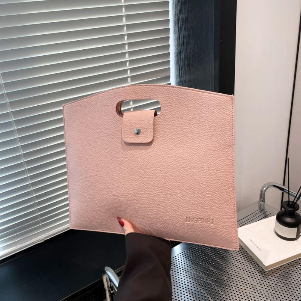 Large Capacity Computer Bag Solid Color File Bag Simple Office Document Tote Bag Outdoor