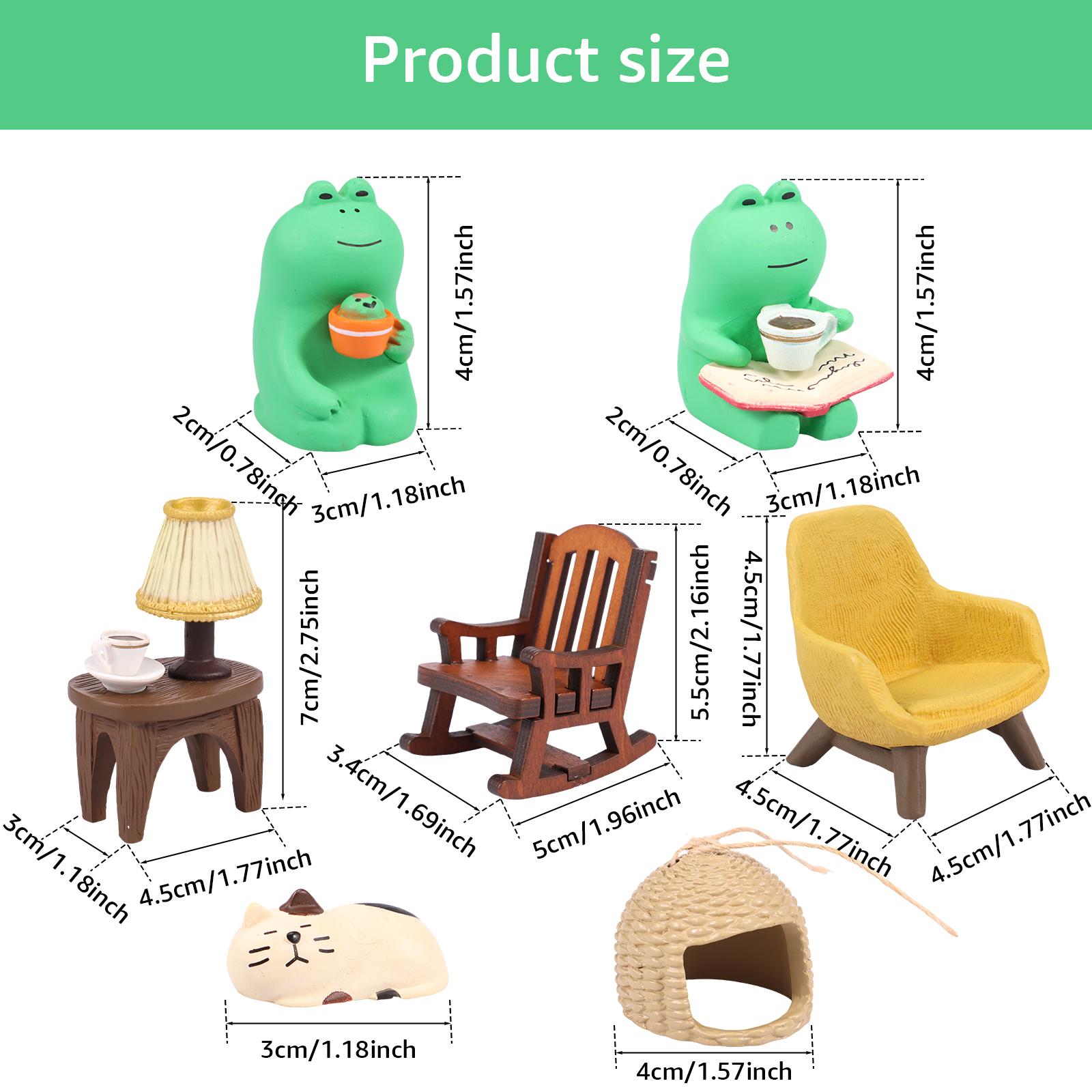 

6/7Pcs Mini Frog Figurines Ornamen Funny Desk Decor for Home Bedroom Decor Birthday Gift Simulated Miniature Animal Collectible