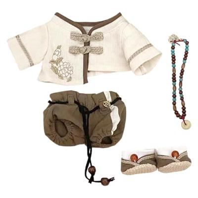 Niannyyhouse 20cm Plüschkleidung Baumwollpuppe Verkleidung Traditionelles Hanfu mit Jacke, Hose, Kleid, Schuhen und Accessoires (ZU)
