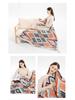 Boho Throw Blanket Ethnic Wave Tassel Knitted Sofa Cover Blanket Window Air Conditioning Blanket Cozy Office Home Napping Blanket