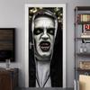 3D Gray Horror Wallpaper For Halloween Decoration Door Sticker Self-adhesive Waterproof PVC Wall Decal Party Decor Zombie Mural