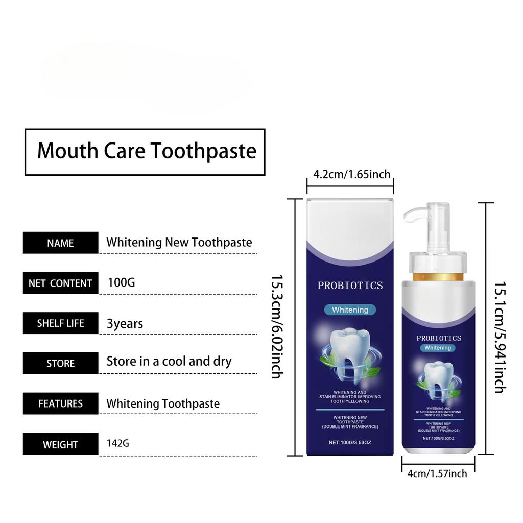 Tandkräm Känsliga tänder Blekning Fläckar Melaninborttagning Stärker emaljen Frisk mintsmak Vita tänder Rengöring Tandköttsvård