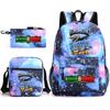 Tongtongsahur cartoon primary school students backpack three-piece set abstract foreign Shanhaijing children's schoolbag L