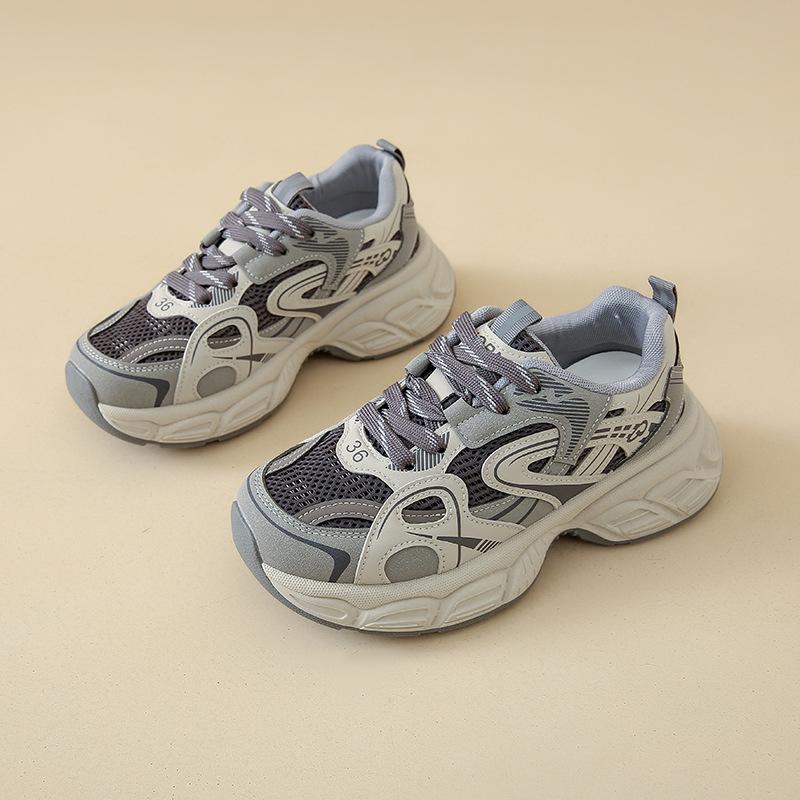 Invisible thick-soled inner heightening dad shoes women's autumn 2025 new breathable small 7cm shit-stepping sneakers