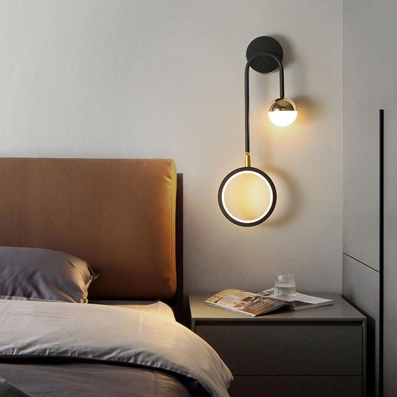 ZK50 Modern light luxury bedroom bedside lamp Nordic living room simple creative aisle corridor background decoration wall lamp