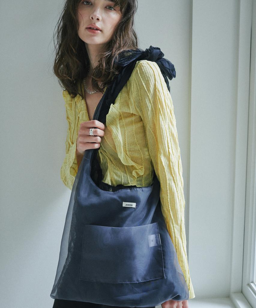 Jedrefeb5 Sheer Ruffle Hobo Reversible Black
