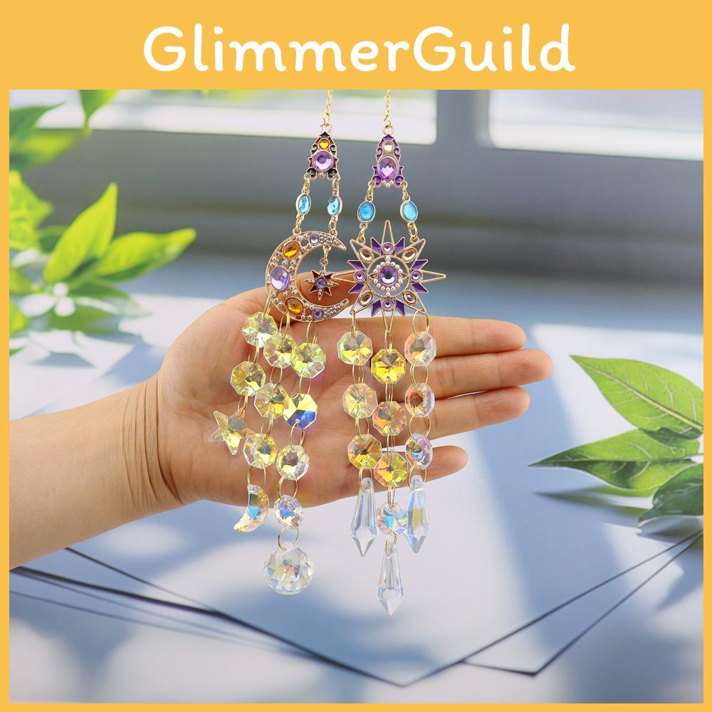 Decorative Agate Hanging Pendant With Colorful Diamonds Sun Butterfly Moon Star For Gift Giving And Holiday Decor