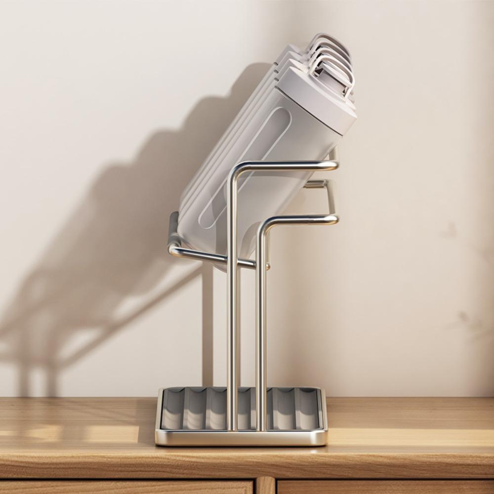 Slanted Design Bottle Drying Rack with Drain Tray Cup Organizer Household Mug Holder Kitchen Table