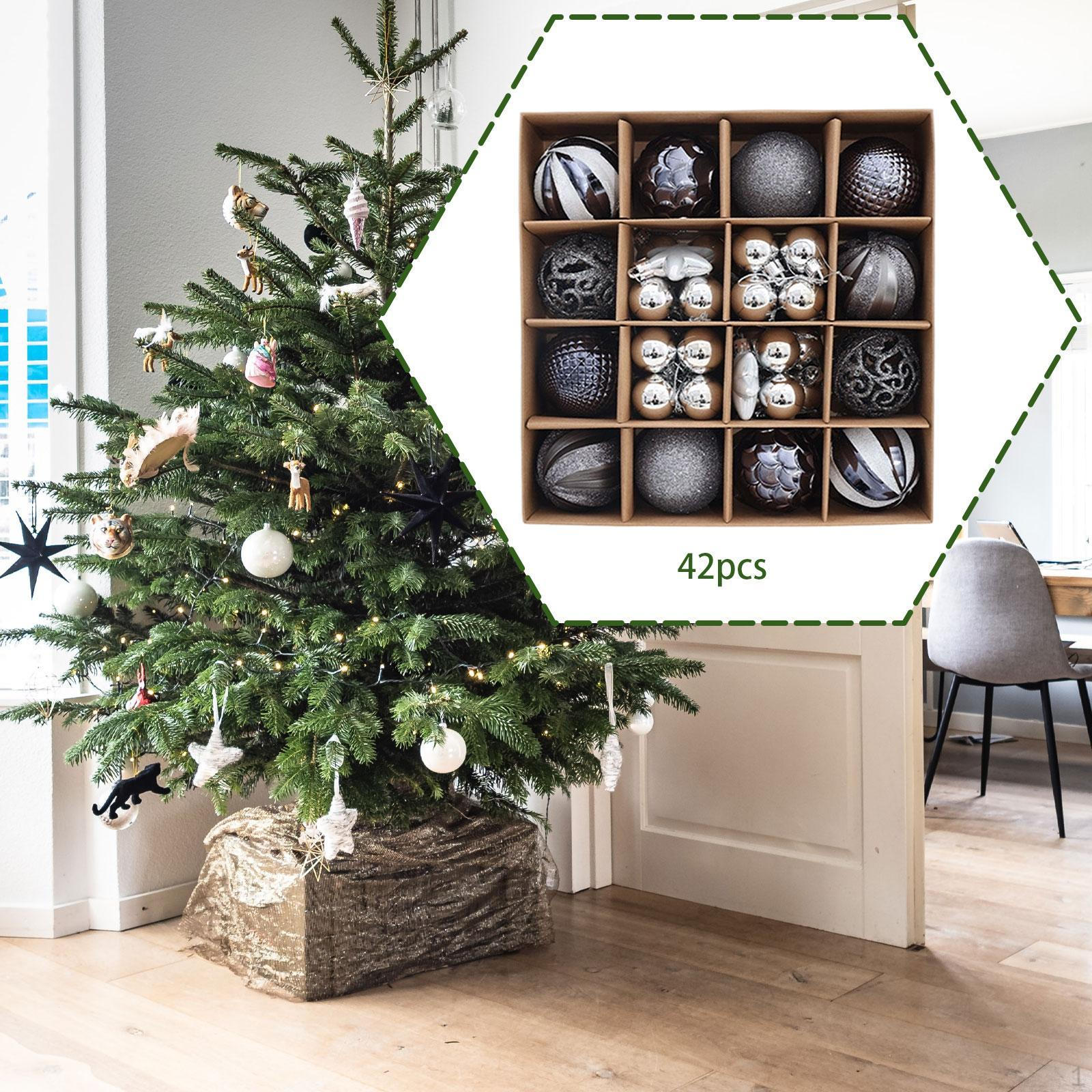 

Christmas Ball Ornament Hanging Pendant Indoor Celebration Xmas Decoration Shatterproof for Gray