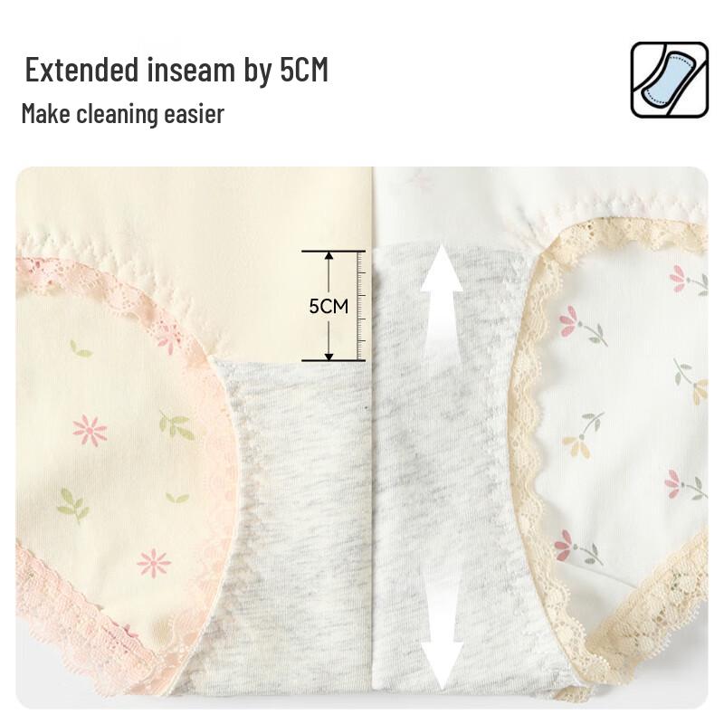 Fenteng Women's Antibacterial Cotton Briefs (4-Pack)