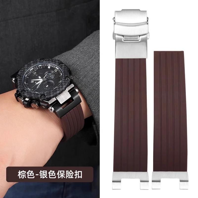 GST Series For Casio G-Shock watch strap silicone GST-W300 GST-400G GST-B100 S100D/S110D metal adapter rubber watchband Bracelet