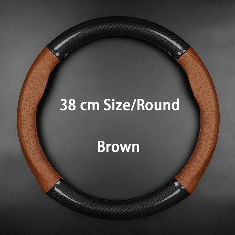 For Ford Car Steering Wheel Cover Carbon Fiber Leather Fit Ranger Focus F150 MK4 Mondeo Mustang Fiesta Explorer Raptor MK1