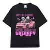 Get In Loser We Going Therapy Tshirt Funny Animal Raccoon Possum Meme Short Sleeve Tshirts Unisex Women Cotton Loose T Shirts