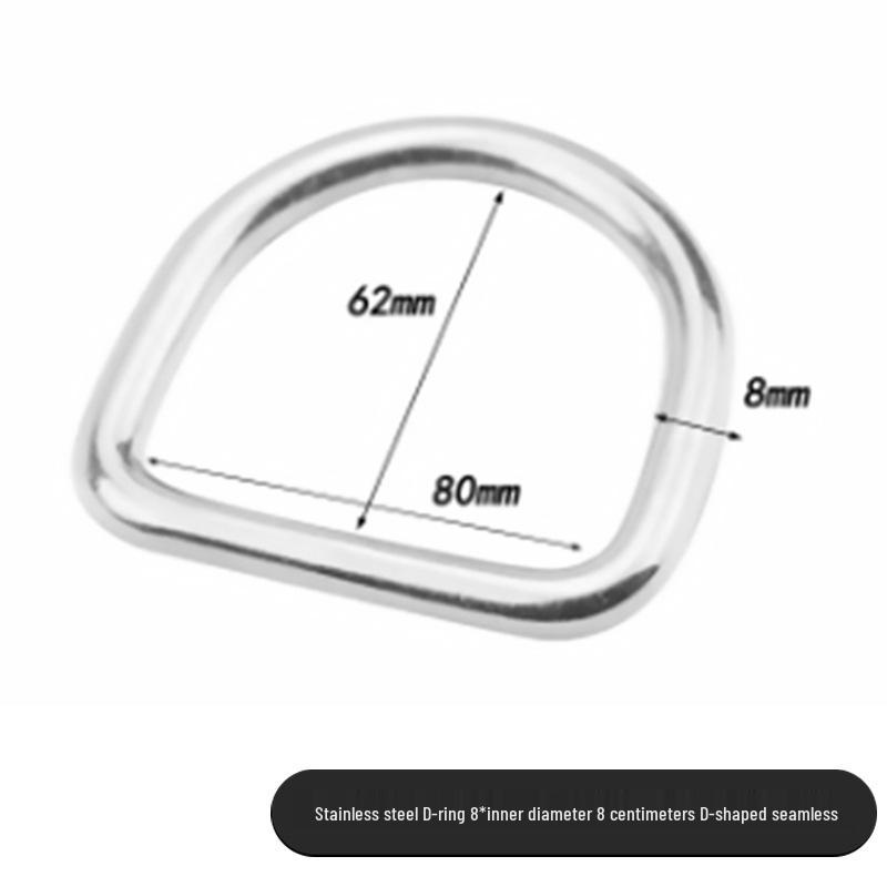 304 Stainless Steel D-Ring for Surfboard & Diving Accessories - Seamless Semicircle Inflatable Boat Buckle