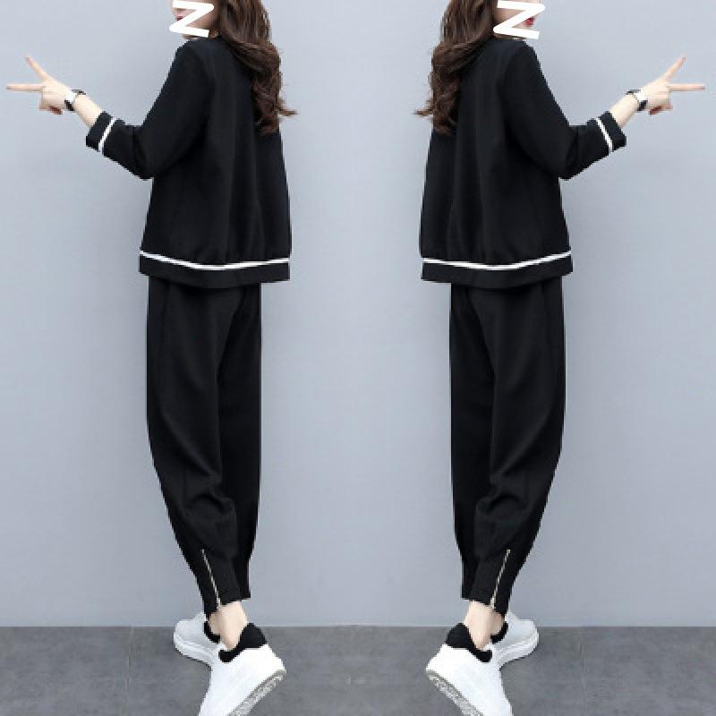 Autumn and Winter Korean Style Loose Slimming Fashionable Suit Women's Casual Small-leg Pants Western Style Two-piece Set