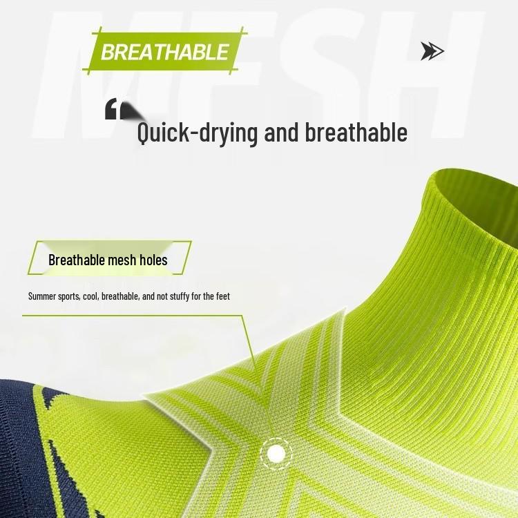 Zhuji Men's Quick-Dry Summer Running Socks - Sweat-Absorbent, Breathable, Thin Mid-Calf Marathon Sports Socks