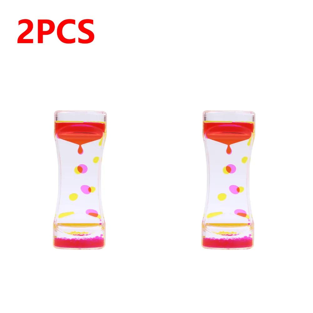 1/2/3/6pcs Liquid Motion Bubbler Hourglass Liquid Bubbler Timer Cool Office Desk Decorations Ornament Kids Adults Gift Products