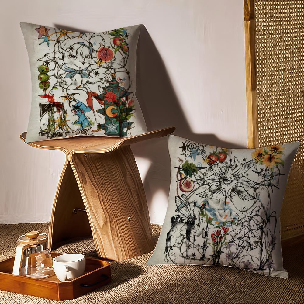 Fairy Tale Fantasy For Adults Cushion Cover Anti-dustmite Pillowcase Invisible Zipper Silky Short Plush Sofa Cushion Cover