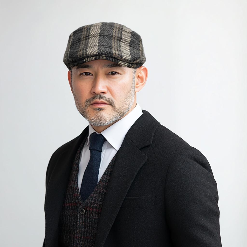 Croogo Hunting Trendy Hunting Classic Herringbone Perfect for Unisex Men's Cap, Cap, Pattern, Fall/Winter Golf, Casual, Outdoor, Simple, (G-BL26-Dark