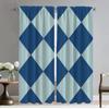 Modern Living Room Curtains 2 Pieces Geometric Patterns Polyester Window Curtain for Room 2 Panel Home Interior Curtains Shades