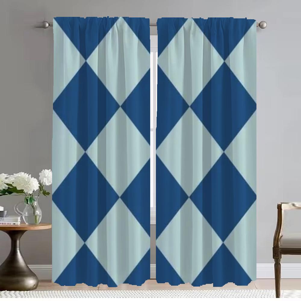 

Современные шторы для гостиной, 2 шт., геометрические узоры, полиэстер, оконная штора для комнаты, 2 панели, шторы для домашнего интерьера, оттенки W50xH70cmx2pcs-CL