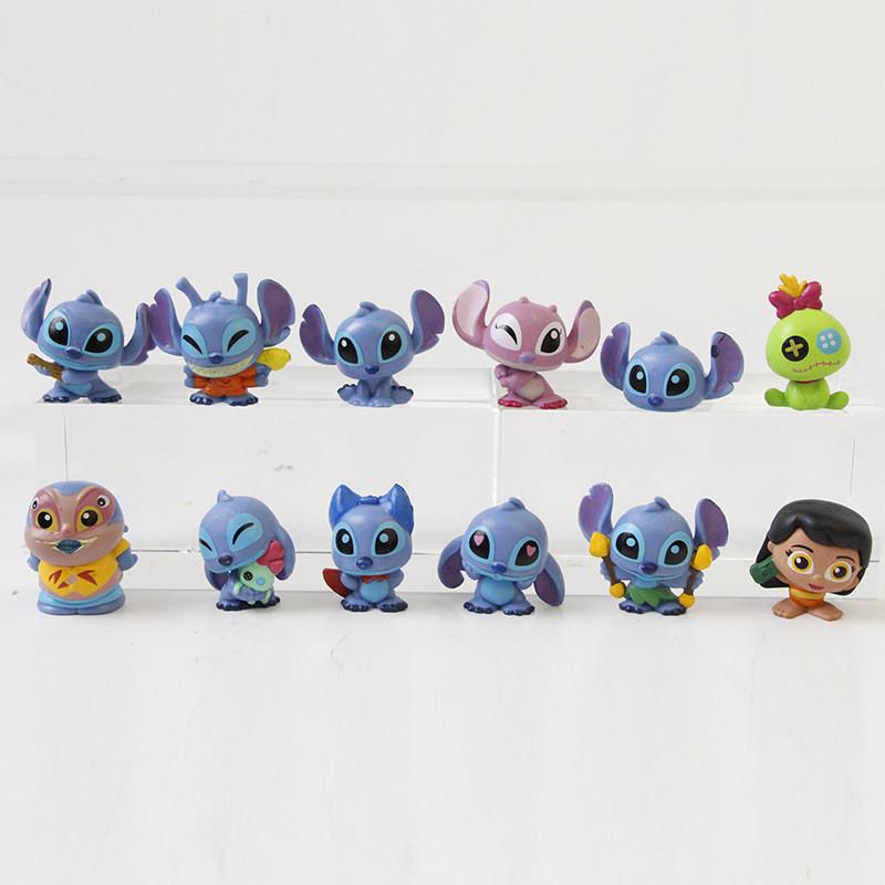 Pvc 12pcs Stitch Action Figures Model Toy Decoration Gifts Ornament Cartoon