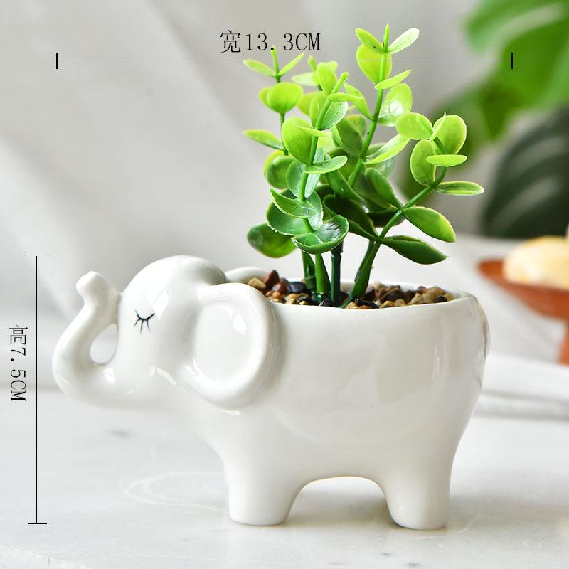 Creative Cartoon Alpaca Swan Ceramic Flowerpot Nordic Plant Pot Succulent Flowerpot Animal Shaped Pots Home Decoration Ornaments