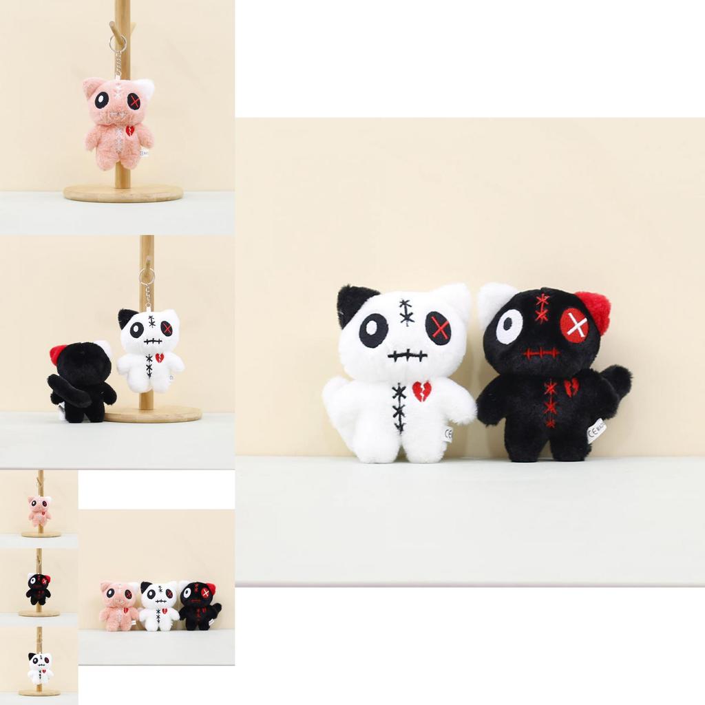 Adorable Plush Cat Keychain Alien Big Eye Cat Doll Soft Toy Bag Charm For Kids