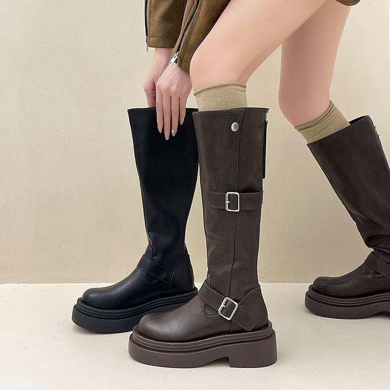 British style boots thick-soled heightening locomotive boots fashion Spice Girl style Martin boots tall boots 2025 autumn new