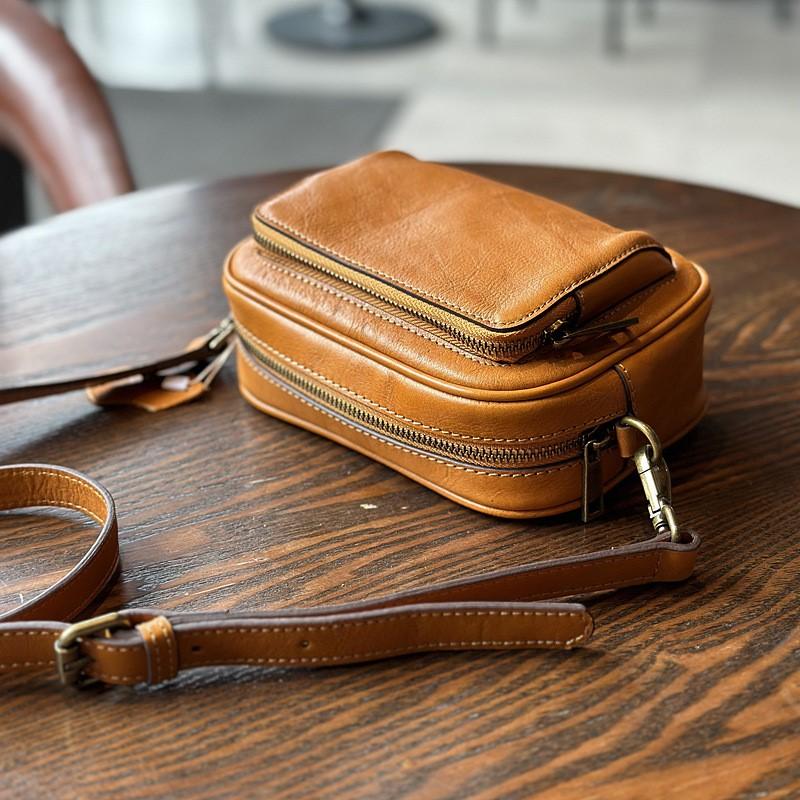 Johnature Lässige Kissentasche für Damen, weiches Echtleder, einfache, einfarbige, vielseitige Schulter- und Umhängetaschen aus Rindsleder