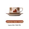 Tibourg Retro Latte Art Ceramic Coffee Cup & Saucer Set
