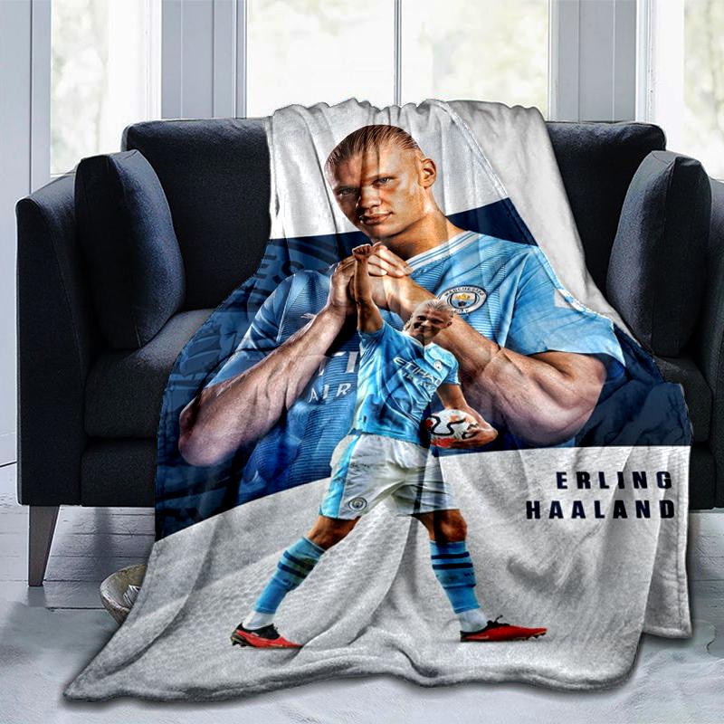 1pc Erling Haaland Manchester City Poster print blanket soft bedding sofa bedroom home decor fan goods q37