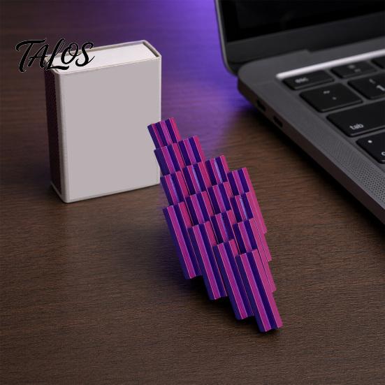 Creative Desktop Ornament 3D Printed Slime Cube Fidget Toy, Squishy Puzzle Stress Relief Toy for Desk Office, Geometric Decor with Matte Finish,
