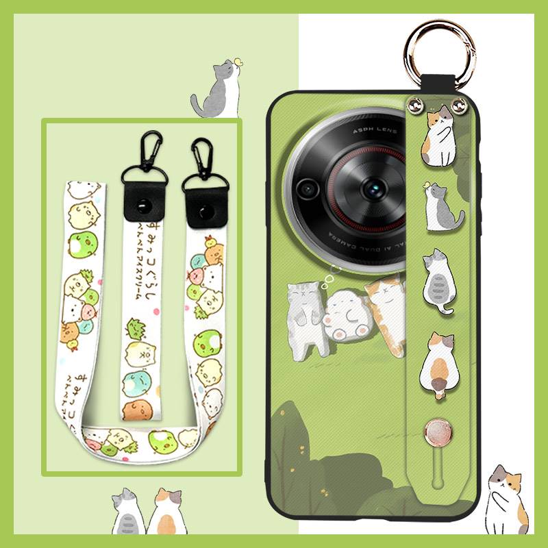 Tecknad Dammavvisande Mobilskal För ZTE Blade A75 5G/Nubia Focus 5G/Calf 5G Sött Skyddande Armband Tålig Silikonring