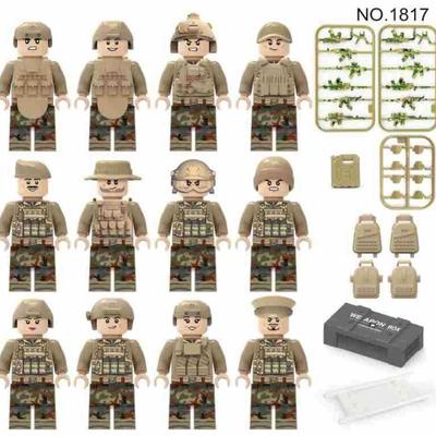 12pcs Signal Flag Special Forces Military Doll Body Armor Stretcher Children's Building Block Toy
