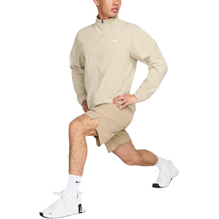 Nike Zipper Logo Stand Collar Long Sleeve Jacket Men Jacket Desert-Khaki FB7500251