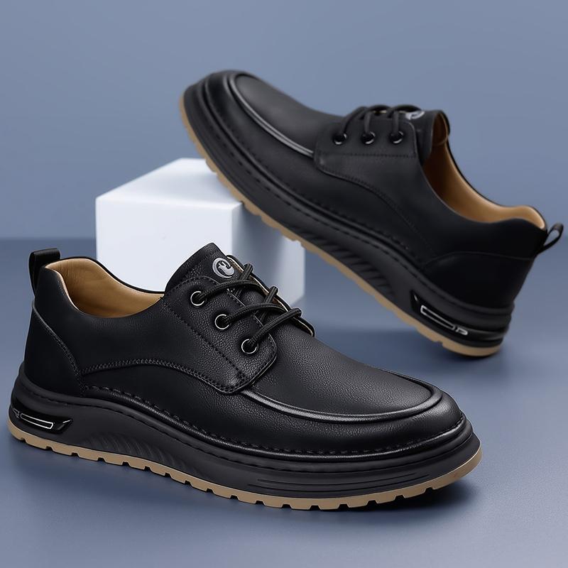 Men's Autumn And Winter New Lace-Up Casual Shoe Thick-Soled Anti-Slip Business Formal Shoe Comfortable Thick-Soled Walking Shoes